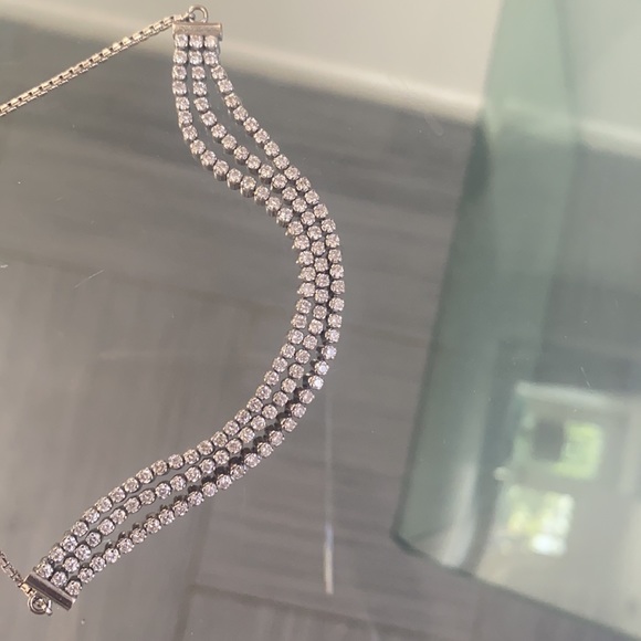 18k White Gold Diamond 4.17 ct Adjustable Slider Sliding Knot Tennis Bra… - Picture 7 of 10